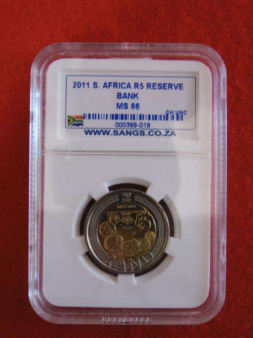 2011 S.Africa R5 90th Anniversary SARB  MS66