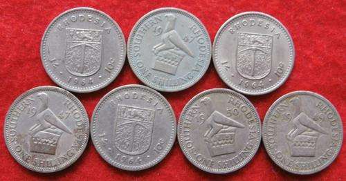 Rhodesia 1 Shilling Coins - Various Dates