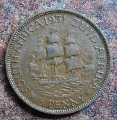1931 S.Africa Union 1/2 Penny   **Very Scarce**