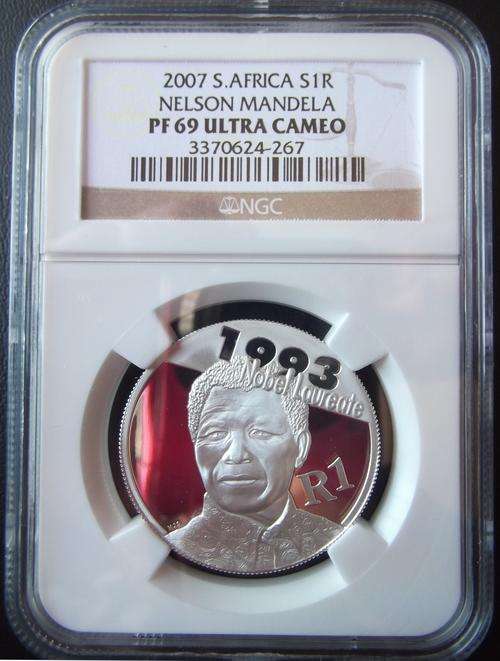 Excellent Investment - Mandela PF69 2007 Silver R1 Nobel Prize