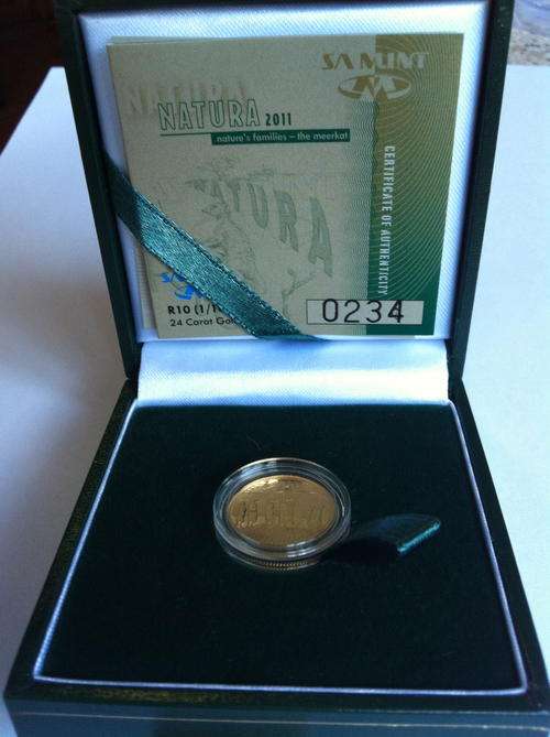 NATURA SERIES NATURE'S FAMILIES THE MEERKAT 2011 1/10 oz GOLD COIN