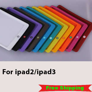 iPad 2/iPad 3 Smart Cover Case/TPU Soft Back Cover 11 color available free shipping