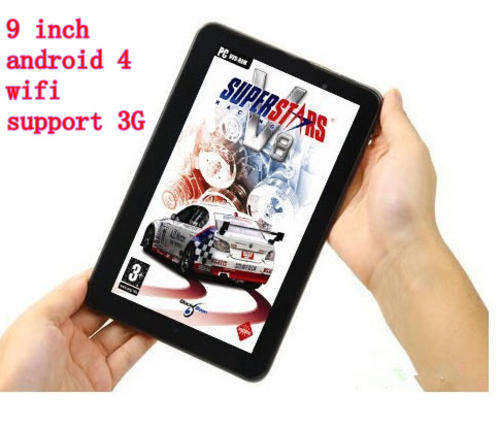 new version 9 inch Android 4 8G cameras wifi  support 3G Tablet PC black/white