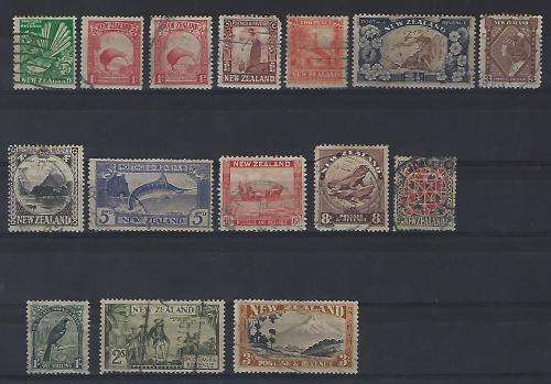 1935 SG 556-69 Complete used set very difficult with the 2 diffrent 1d stamps c/v 450 pounds