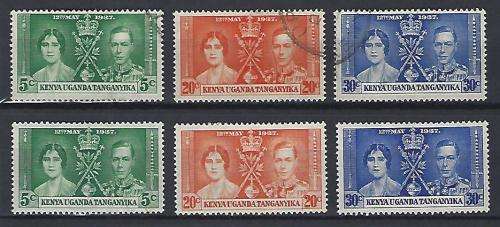 KUT 12th May 1937 Coronation SG 46-48 mm and used set. cv R129-00