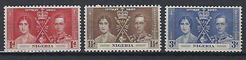 Nigeria 1937 coronation LMM set SG 46-48