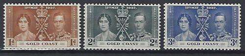Gold Coast 1937 coronation LMM set SG 117-119