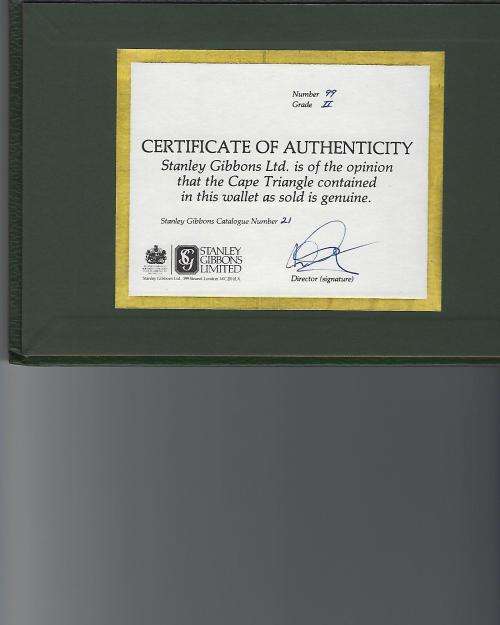 Cape of Good Hope triangle 1s used in Stanley Gibbons collectors walet. See scans.