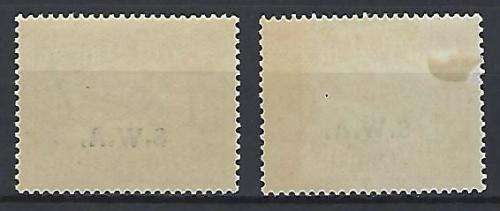 SWA 1930 Airmail 2nd issue with unlisted variety on the 1s stamp, there is a indentation on the W