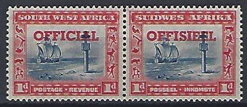 1951 SWA OFFICIAL SACC 24 MNH pair in superb condition.