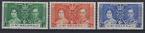 1937 Coronation St Helena LMM SG 128-130.