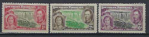 1937 Coronation King George VI Southern Rhodesia LMM not a full set.