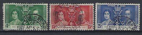 1937 Coronation King George VI full used set Hong Kong c/v R317-00 min