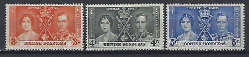 1937 Coronation King George VI LMM set British Honduras.