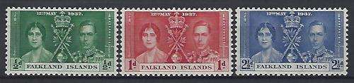 1937 Coronation King George VI LMM set Falkland Islands.