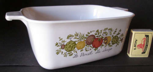 Corning Ware Spice of Life 'Le Persil Le Sauce' Dish No Lid P-4-B 7 X 5 ½ X 3