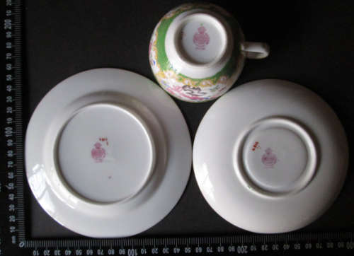 Vintage Mintons Green Cockatrice Pattern 4863 Trio