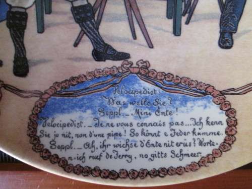 Sarreguemines Plate, D'r Herr Maire G. Stoskopf Signed