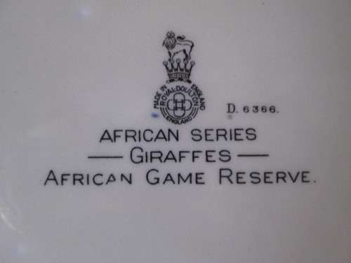 Royal Doulton Charger 'African Game Reserves Giraffes'
