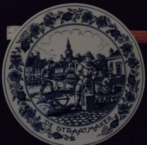 Blauw Delfts Royal Distel Plate 160mm 'De Straatmaker'