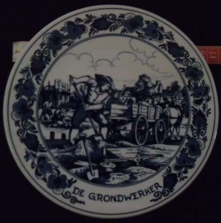 Blauw Delfts Royal Distel Plate 160mm 'De Grondwerker'