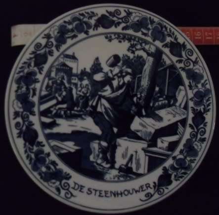 Blauw Delfts Royal Distel Plate 160mm 'De Steenhouwer'