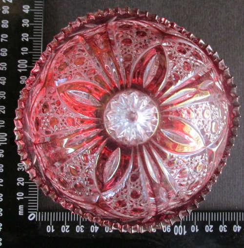 Cristal D' Arques Cranberry Red Lidded Dish