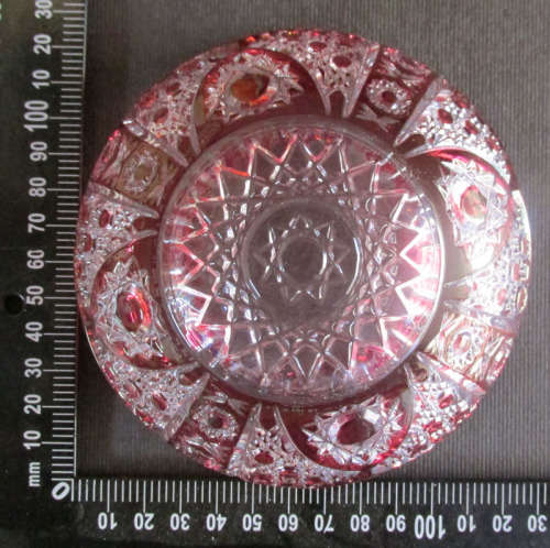 Cristal D' Arques Cranberry Red Lidded Dish