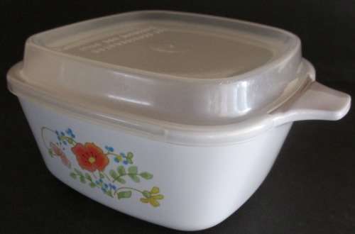 Corning Ware Wildflower Dish with Plastic Lid P-43-B 2¾ Cup