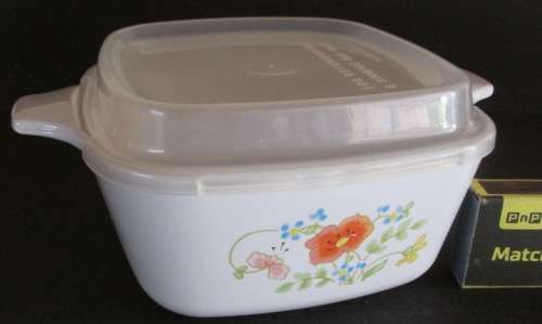 Corning Ware Wildflower Dish with Plastic Lid P-43-B 2¾ Cup