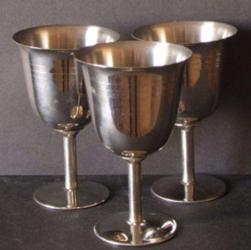 3 Stainless Steel Wine Goblets