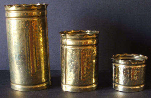 3 Small Brass Planters