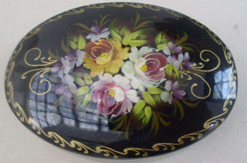 Russian Hand Painted Lacquer Mini Trinket Box