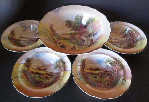 5 Piece Royal Doulton Dessert Set 'Rustic England' D5694