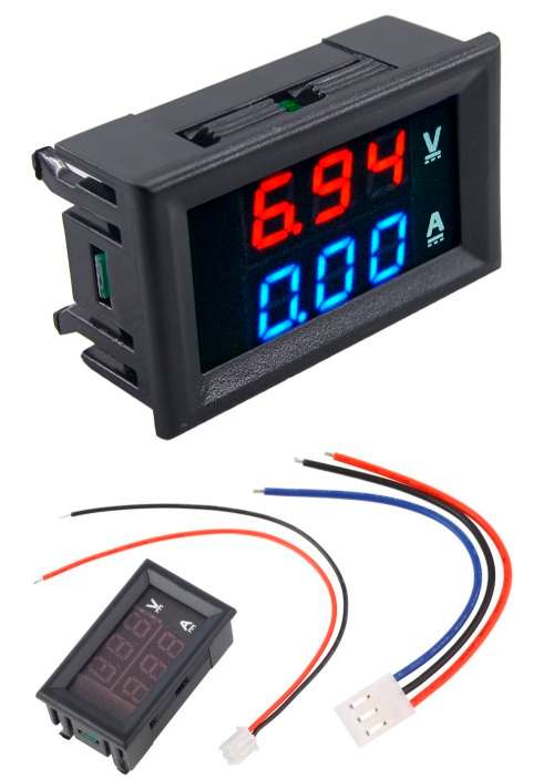 Voltmeter Ammeter DC 0-100V/ 0-10A (Red /Blue)
