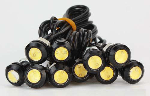Car Daylight Running Led Lights 3W - Yellow/Amber (Black Body) **IN STOCK**