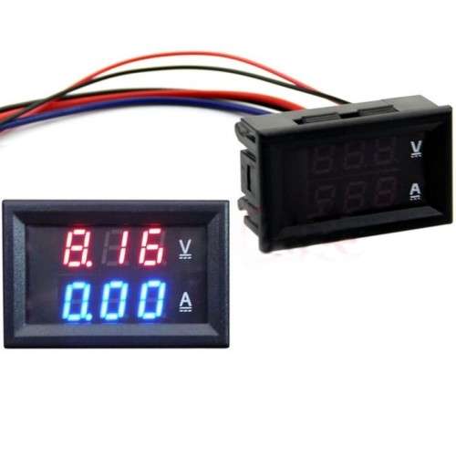 Meter Volt + Amp Red/ Blue DC 0-100V 0-100A **IN STOCK**