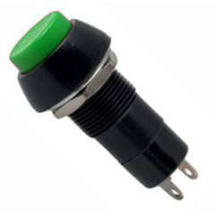 Switch Push Button Latching 12mm Green **IN STOCK**