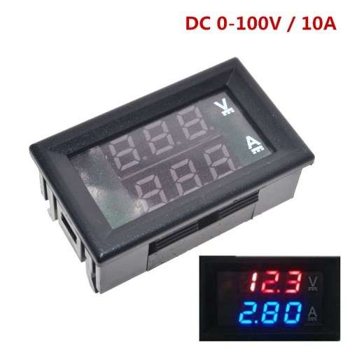 Voltmeter Ammeter DC 0-100V/ 0-10A  (Red /Blue) **IN STOCK**