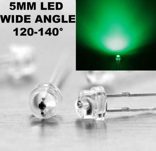 5mm Led Green Wide Angle **IN STOCK**
