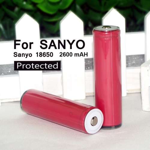 Battery 3.7V Li-ion 18650 Sanyo 2600mA Red with Protection **IN STOCK**