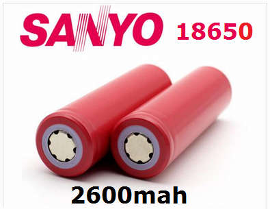 Battery 3.7V Li-ion 18650 Sanyo 2600mA Red **IN STOCK**