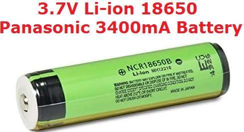 Battery 3.7V Li-ion 18650 Panasonic NCR18650B 3400mA  **IN STOCK**