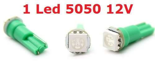 Car T5 Dashboard Light Green 1Led 5050 12V **IN STOCK**