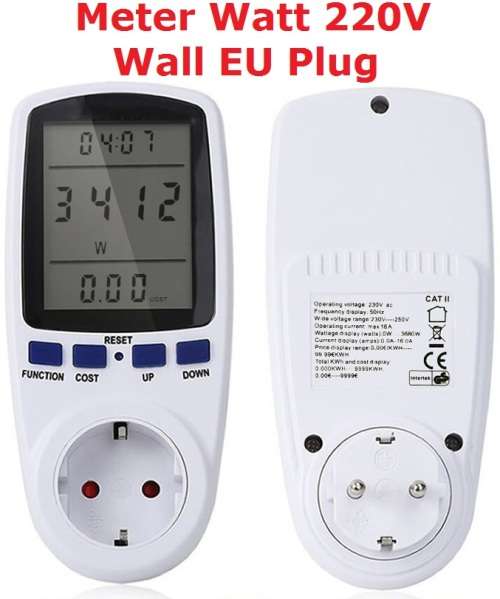 Meter Watt 220V Wall EU Plug **IN STOCK**