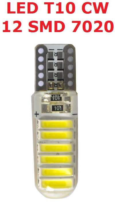 Car Vehicle Led T10 CW 12 SMD 7020 Silicon **IN STOCK**