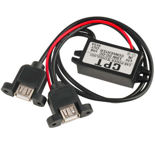 Battery Charger Car Box 12V to 5V 3A Twin USB Panel **IN STOCK**