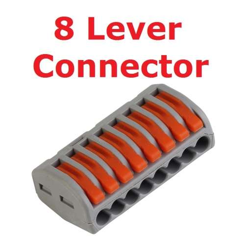 Connector Wago Wire 8 Lever for 0.08mm to 4mm wire **IN STOCK**