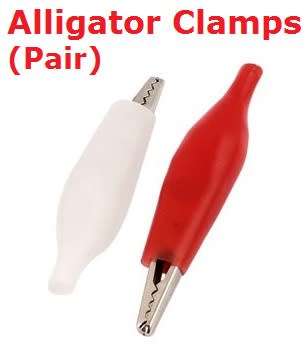 Crocodile Alligator Clamps White + Red (1 Pair) **IN STOCK**