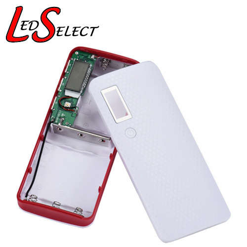 Battery Li-ion 18650 Power Bank 5x Battery USB White/Red **LOCAL STOCK**